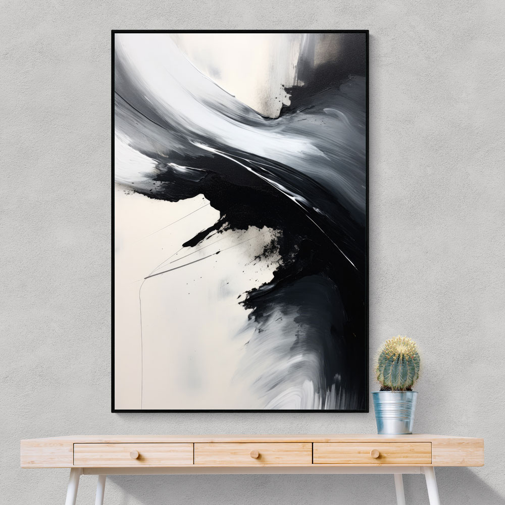 Black Brush Strokes 13 Abstract Wall Art